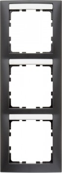 10139969 Рамка S.1 Антрацит матовый 3-постовая вертикальная Berker фото