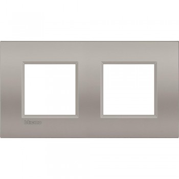 LNE4802M2SB Рамка 2 поста AIR, прямоугольная форма. СОФТ. Цвет Песчаник. Немецкий стандарт, пост 2 модуля. Bticino LIVINGLIGHT фото
