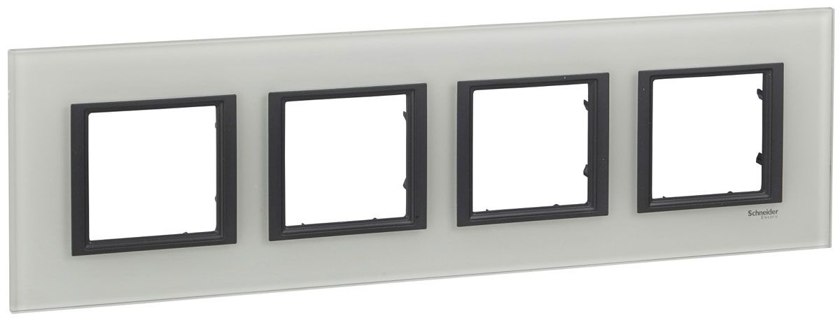 

MGU68.008.7C2 Рамка Unica Class Белое стекло 4-постовая Schneider Electric, Unica Class MGU68.008.7C2