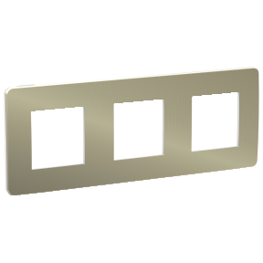 NU280650 Рамка Unica Studio Metal Бронза / Белый 3-постовая Schneider Electric фото