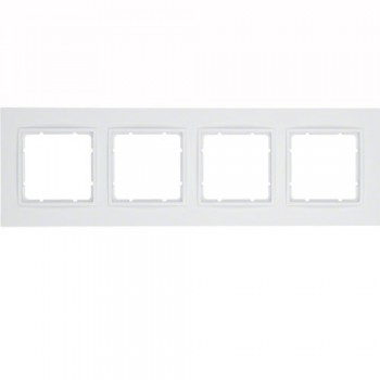 10146914 Рамка B.7 Полярная белизна, алюминий 4-постовая Berker фото