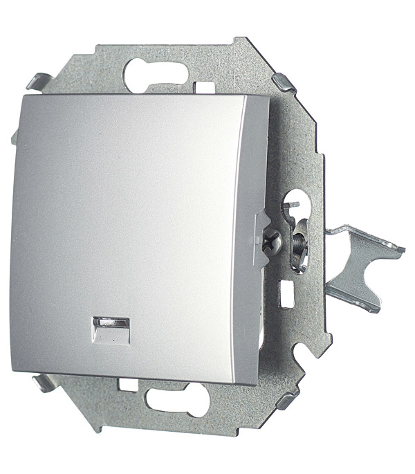 

1591104-033 Выключатель одноклавишный с подсветкой, 16А 250В, винтовой зажим, алюминий Simon 15, 1591104-033