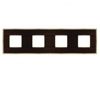 FD01454WOB Рамка Belle Epoque Wood Wenge / Bright gold 4-постовая гор/верт. Fede фото