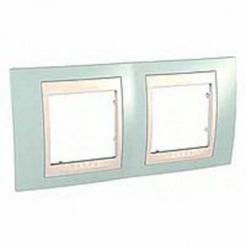 MGU6.004.570 Рамка Unica Хамелеон морская волна / Бежевый 2-постовая Schneider Electric фото