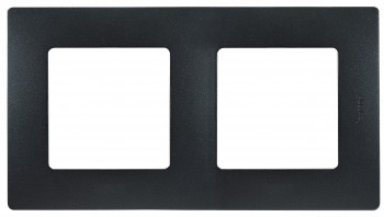 672582 Рамка Etika Антрацит 2-постовая Legrand фото