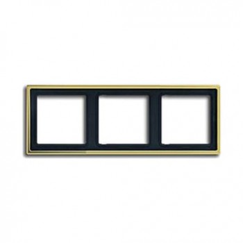 GO2983 Рамка LS 990 Блеск золота 3-постовая Jung фото
