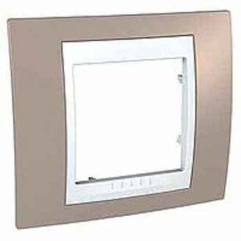 MGU6.002.874 Рамка Unica Хамелеон Коричневый / Белый 1-постовая Schneider Electric фото