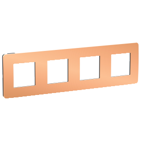 NU280858 Рамка Unica Studio Metal Медь / Антрацит 4-постовая Schneider Electric фото