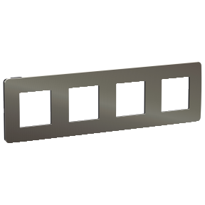 NU280853 Рамка Unica Studio Metal Никель / Антрацит 4-постовая Schneider Electric фото