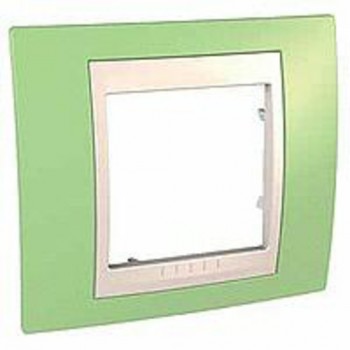 MGU6.002.563 Рамка Unica Хамелеон Зеленое яблоко / Бежевый 1-постовая Schneider Electric фото