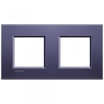 LNA4802M2CB Рамка LivingLight Квадрат Синий шелк 2+2 модуля Bticino фото