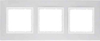 10136914 Рамка B.7 Полярная белизна, алюминий 3-постовая Berker фото