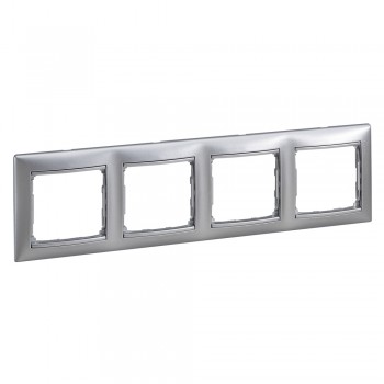 770154 Рамка Valena Алюминий 4-постовая Legrand фото