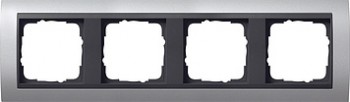 021406 Рамка Event Алюминий / Черный 4-постовая Gira фото