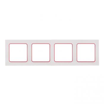 Рамка 4-ая Белый, красная линия EKF Стокгольм EAM-G-305-10 фото