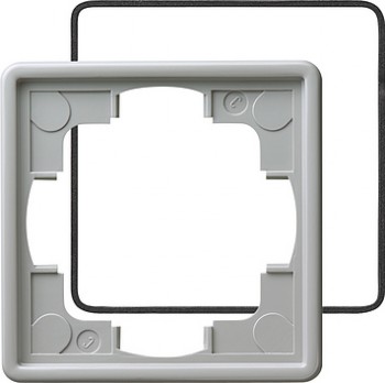 025142 Рамка с уплотнительной вставкой S-color Серый 1-постовая Gira фото