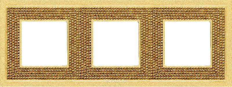 

FD01293OR Рамка Crystal De Luxe Real Gold 3-постовая Fede, Crystal De Luxe FD01293OR