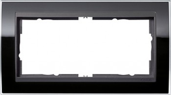 1002738 Рамка без перегородки Event Clear Черный 2-постовая Gira фото