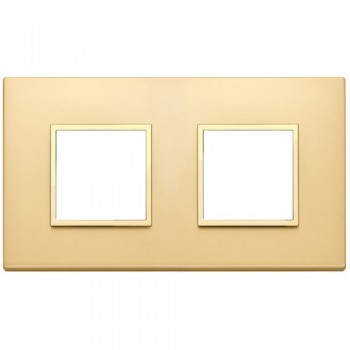 21643.G10 Рамка Eikon Evo сатинированное золото, включая рамку 4 (2+2) модуля Vimar фото