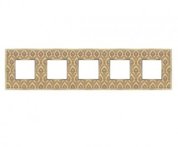 FD01445DGOB Рамка Belle Epoque Tapestry Decorgold / Bright gold 5-постовая гор/верт. Fede фото