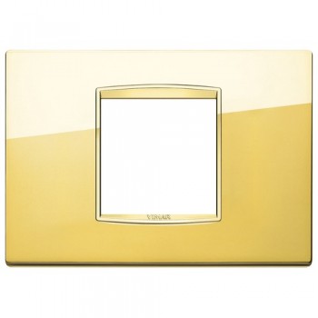 20652.G24 Рамка Eikon Chrome Classica Золото глянцевое 2 модуля Vimar фото