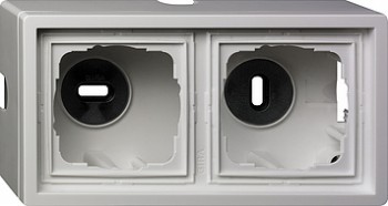 0062112 Рамка F100 Белый, открытый монтаж 2-постовая Gira фото