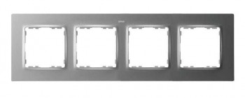 Рамка на 4 поста  холодный алюминий Simon 82 Concept 8200647-093 фото