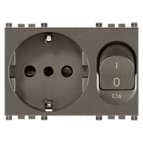 

19276.M Розетка p30 взаимоблокируемая c16, Metall Vimar Arke, Arke Round 19276.M