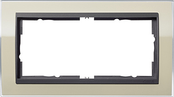 

1002778 Рамка без перегородки Event Clear Песочный / Черный 2-постовая Gira, Event Clear 1002778