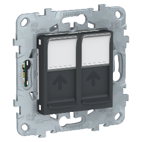 

NU542054 Розетка компьютерная, RJ45, двойная, кат. 5е UTP, Антрацит Schneider Electric, Unica Studio NU542054