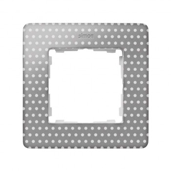 8200610-211 Рамка декоративная, 1 пост, Simon 82 Detail Original, серый в белый горошек-белый фото