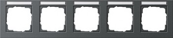 109523 Рамка E2 Антрацит 5-постовая Gira фото