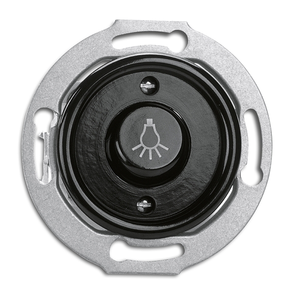

173055 Кнопка "Свет" Bakelite 10A, AC 250V Bakelite центральная вставка и кнопка с символом "Свет". THPG, Bakelite 173055