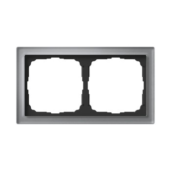 Рамка 2 поста органическое стекло алюминий Systeme Electric Artgallery pure GAL320302 фото