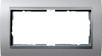 100236 Рамка без перегородки Event Алюминий 2-постовая Gira фото