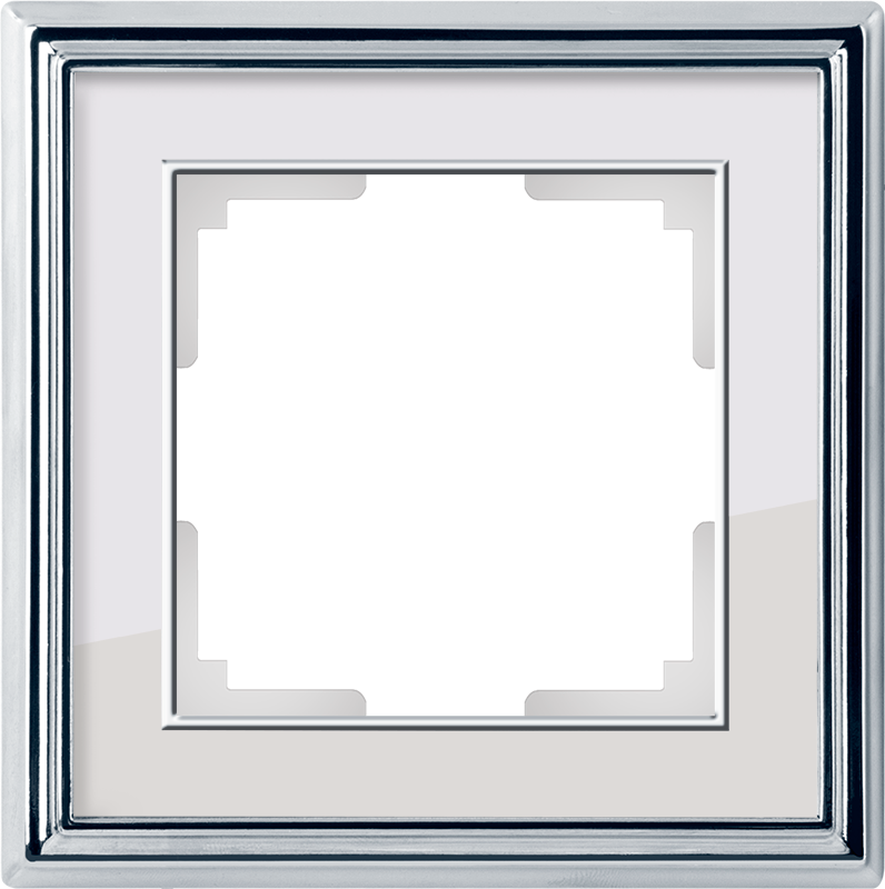 

WL17-Frame-01 Рамка на 1 пост (хром/белый) Palacio Werkel a037692, Palacio WL17-Frame-01 a037692