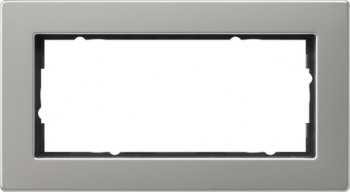1002335 Рамка установочная для монтажа заподлицо E2 Нержавеющая сталь 2-постовая Gira фото
