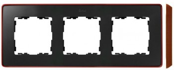 8201630-246 Рамка декоративная, 3 поста, Select, Simon 82 Detail, графит-медь фото