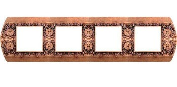 FD01424RU Рамка Sanremo Rustic copper 4-постовая гор/верт. Fede фото