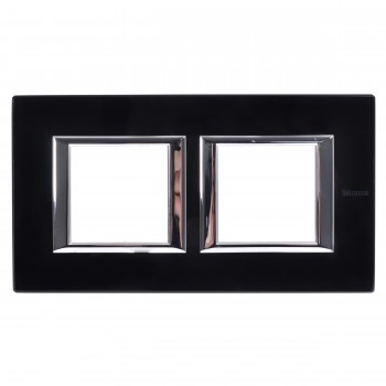 HA4802M2HVNN Рамка Axolute Квадрат Черное стекло 2+2 модуля Bticino фото