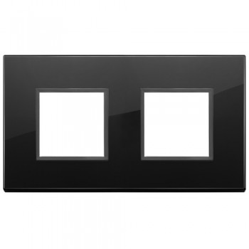 21643.88 Рамка Eikon Evo Черный бриллиант стекло 4 модуля Vimar фото