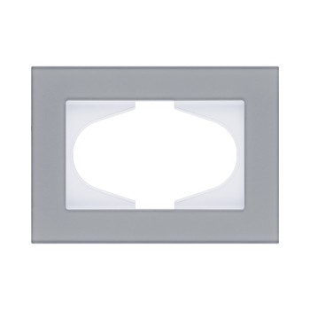 Рамка для двойной розетки стекло серый Kollinger Reflex MG RM120GY фото