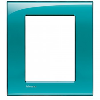 Рамка 3 + 3 модуля, зеленый Bticino Living Light Квадрат LNA4826VD фото
