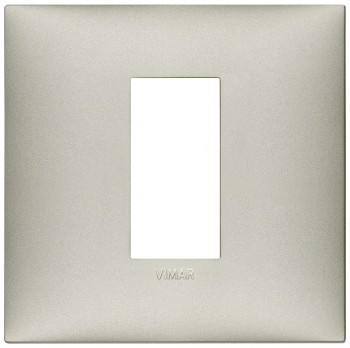 09661.22 Накладка Neve up на 1 модуль центрально для коробки на 2 модуля, никель матовый  Vimar фото