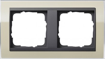 0212778 Рамка Event Clear Песочный / Черный 2-постовая Gira фото