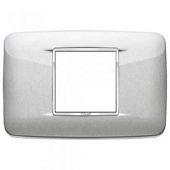Рамка 2 модуля, серебряный металлик Vimar Eikon Chrome Round 20682.C10 фото