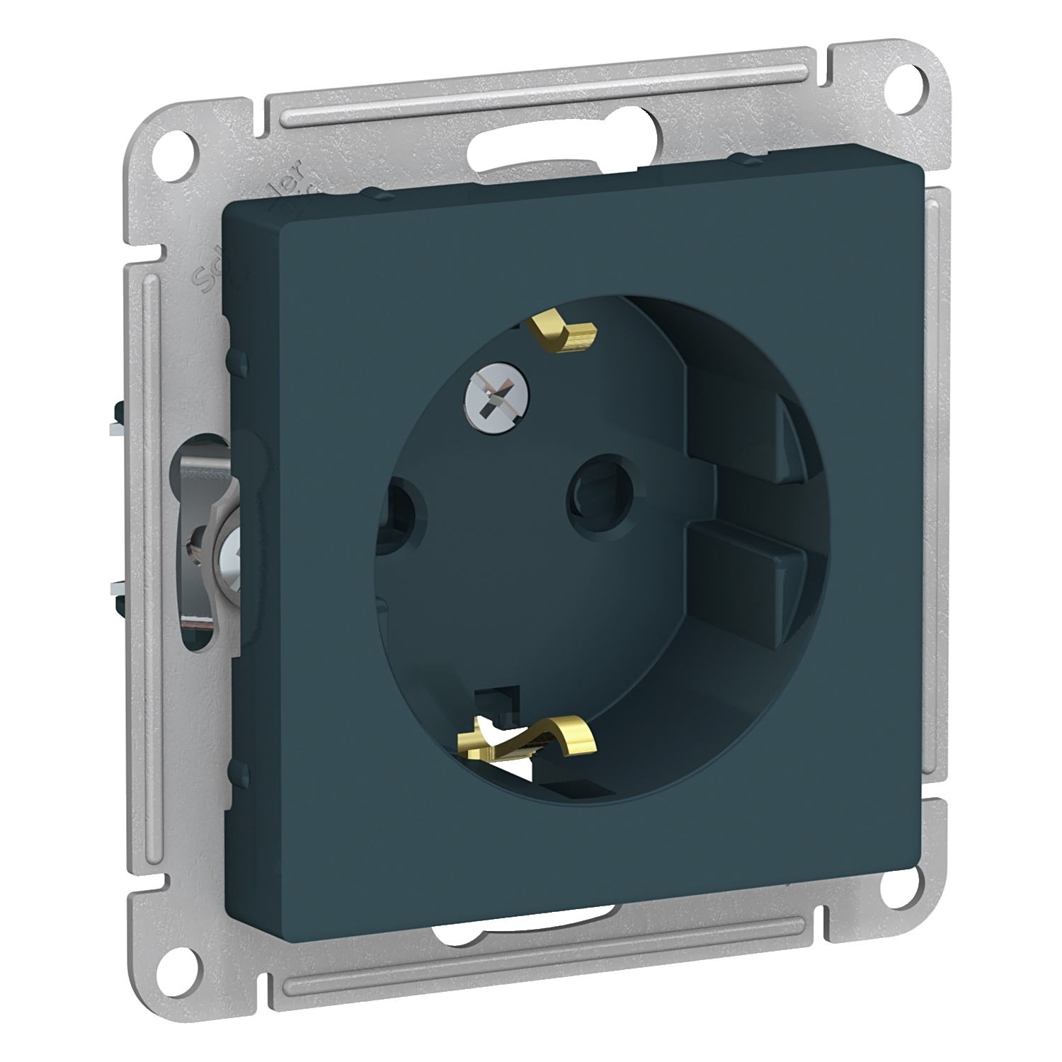 

ATN000845 Atlasdesign Розетка с заземлением со шторками, 16А, механизм, Изумруд Schneider Electric, Atlasdesign ATN000845