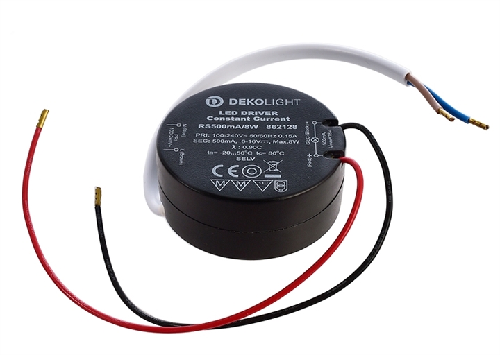 

Блок питания Deko-Light ROUND, RS500mA/8W 862128, Чёрный, Eingangsspannung 862128