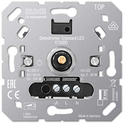 

1730DD Роторный диммер стандарт LED Jung, SL 500 1730DD