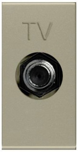 

N2150 CV Розетка TV одиночная с накладкой, 1-модульная, серия Zenit, цвет шампань, ABB, Zenit N2150 CV